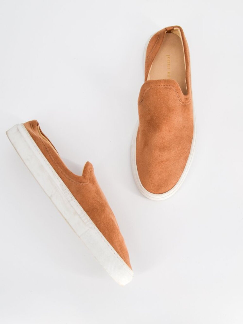 Jenni Kayne Slider Suede Sneaker Womens 40 US 10 Natural Tan Honey Open Back